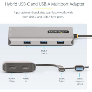 ADAPTADOR MULTIPUERTOS USB-C/A