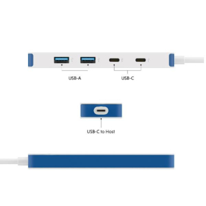 FLEX 4 PORT USB-C COMBO HUB (BLUE)