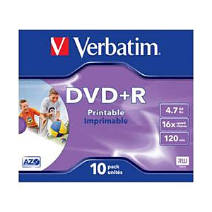 DVD R 4.7 16X JEWELL 10 IMPR VERBAT